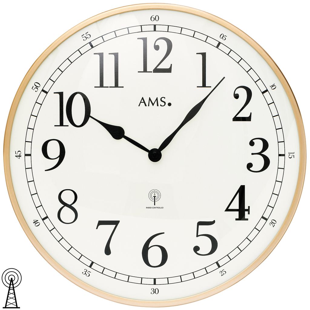 AMS 5607 Wanduhr Funk Funkwanduhr analog rosegold farben Produktbild 