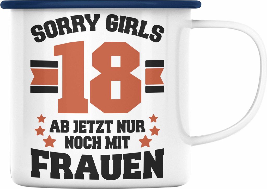 Trendation - 18. Geburtstag Geschenk Jungs Jungen Mann Lustiger Spruch 18er Geburtstagsgeschenk (Blau)