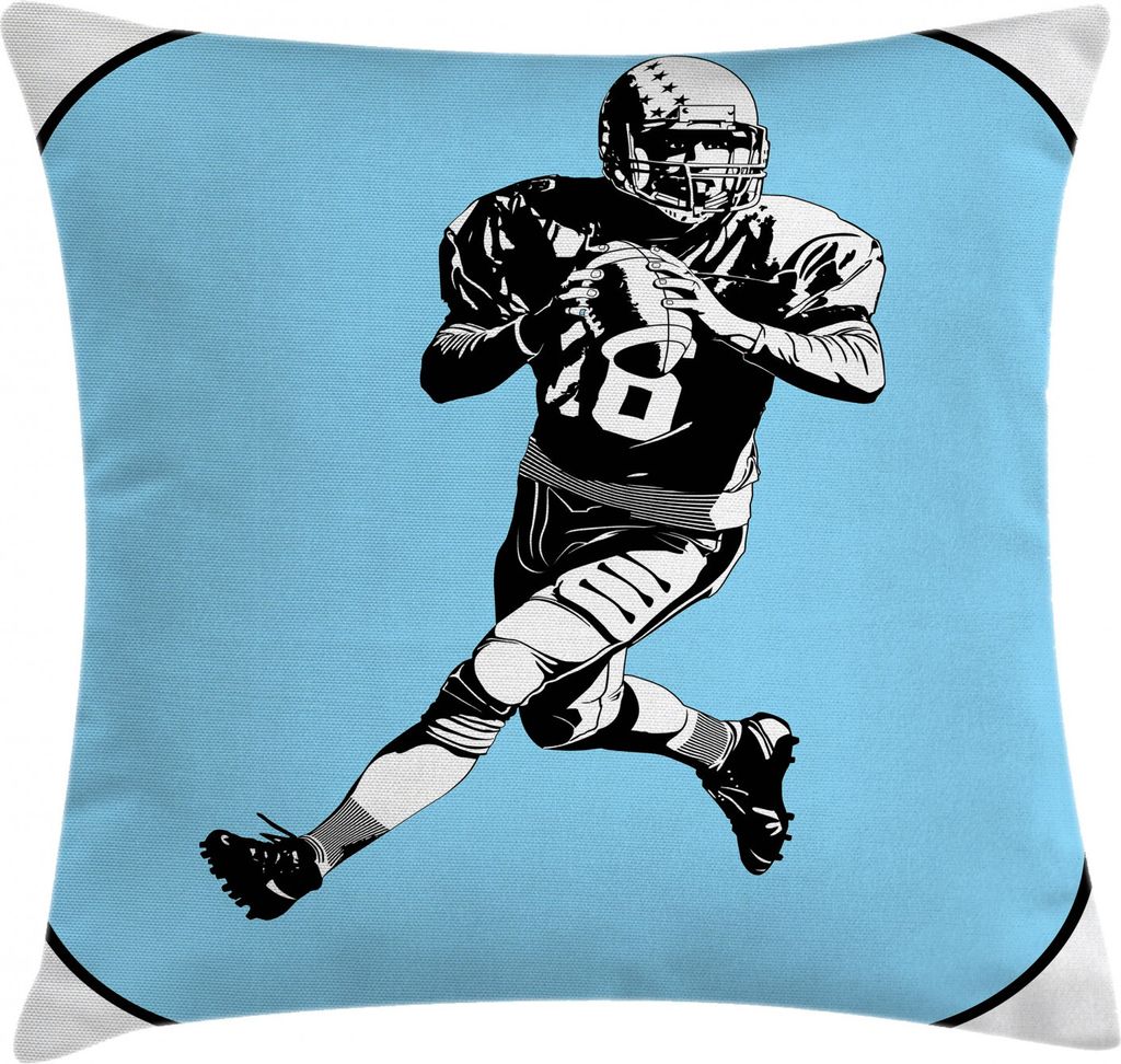 ABAKUHAUS Sport Kissenbezug, American Football Retro, Waschbar mit Reißverschluss Kissenhülle mit Farbfesten Klaren Farben Beidseitiger Druck, 40...