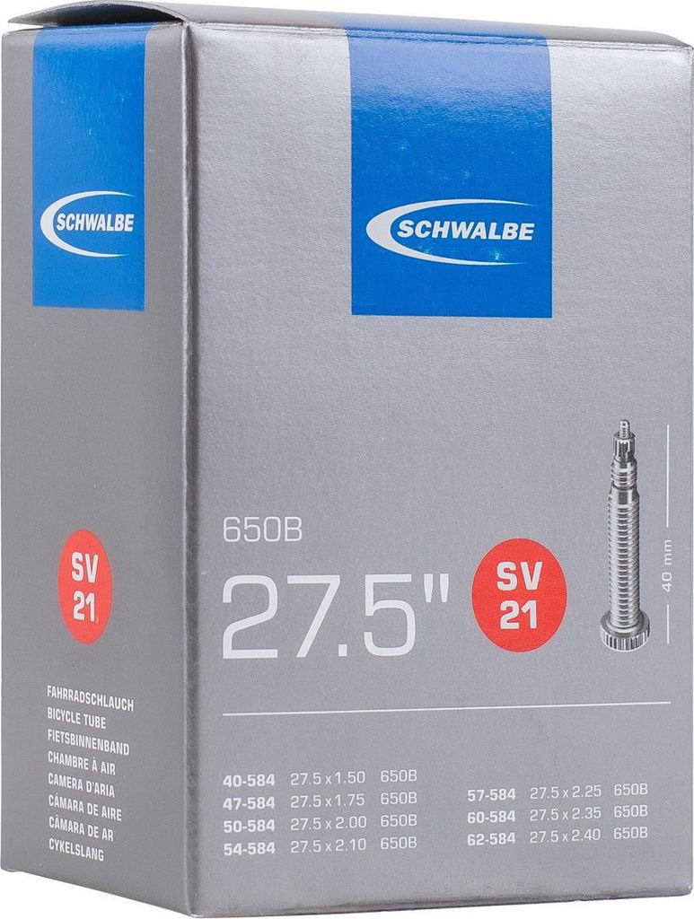 Schwalbe 10400153V chambre à air vélo valve Presta 27.5" Image du produit 