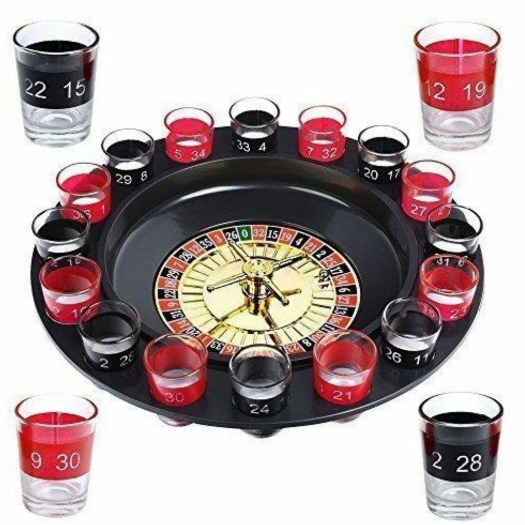 Trinkspiel Roulette 16 Schnapsgläser Erwachsene Gesellschaftsspiel Partyspiel 