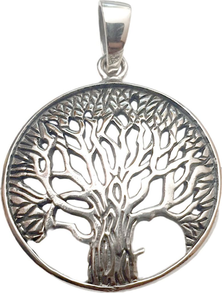 Weltenesche Yggdrasil Schmuck Anhänger Silber Lebensbaum Baum 27 mm