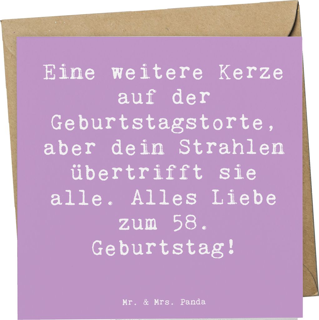 Mr. & Mrs. Panda Klappkarte Spruch 58. Geburtstag Glanz - Produktbild 