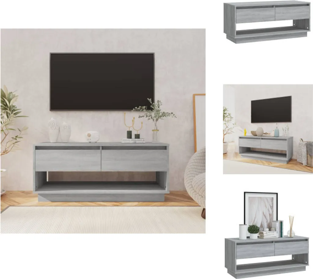Mobile TV vidaXL 102 cm Grigio Sonoma | Perfetto per Piccoli Spazi