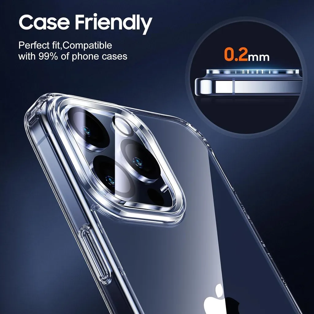 Protection Objectif iPhone 15 Pro Max - Pack de 3 Pièces Idéal pour Coque