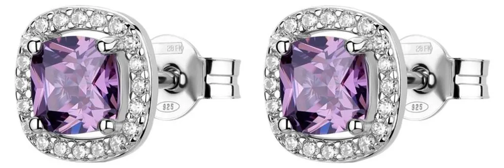 Boucles d'oreilles Argent Massif Violettes Fancy Magic Purple 124
