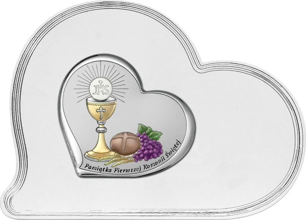 Plaque commémorative pour première communion en blanc pur de 16x12 cm
