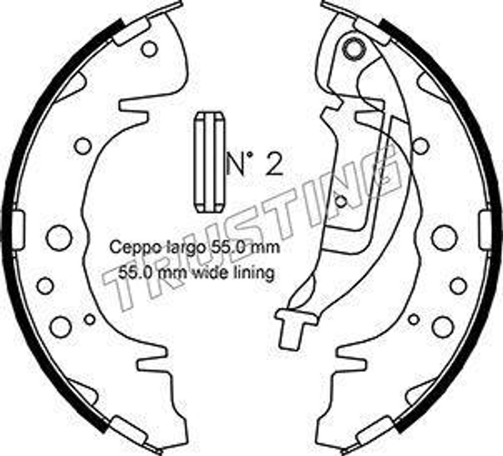 TRUSTING Bremsbackensatz Trommelbremse Hinten für HYUNDAI TUCSON (JM) 254,0mm 046.216