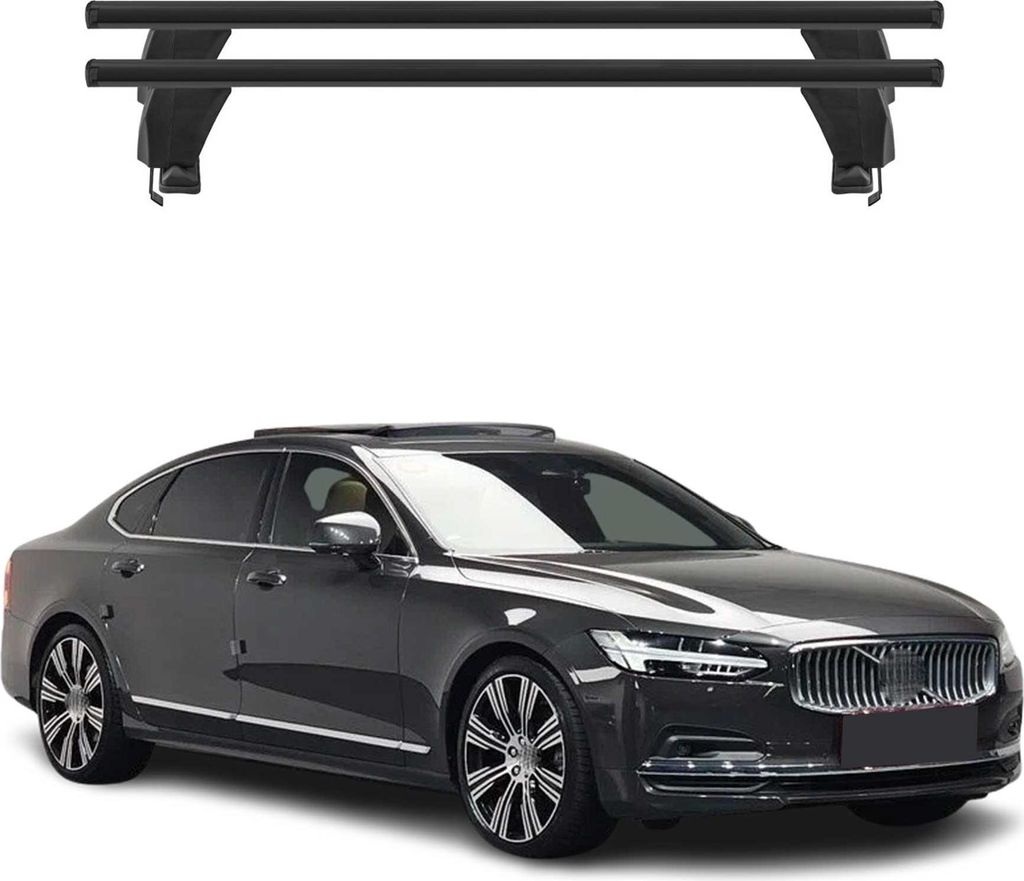 Menabo Dachträger Grundtäger für Volvo S90 2016-2025 50kg Alu Schwarz 2 tlg