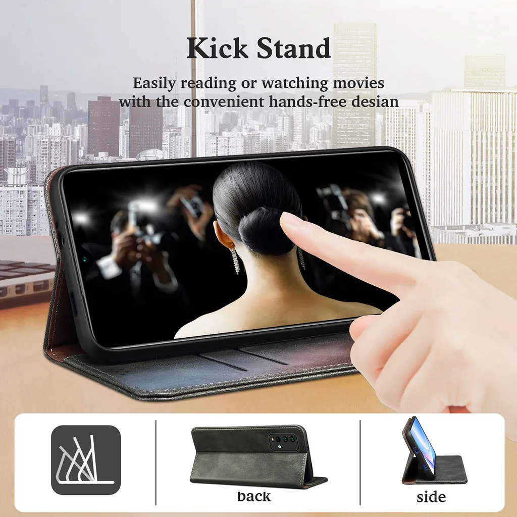 Custodia Premium Flip In Pelle PU Per Xiaomi Redmi Note 11 Global / Note 11S Global – Con Slot Per Carte E Funzione Stand