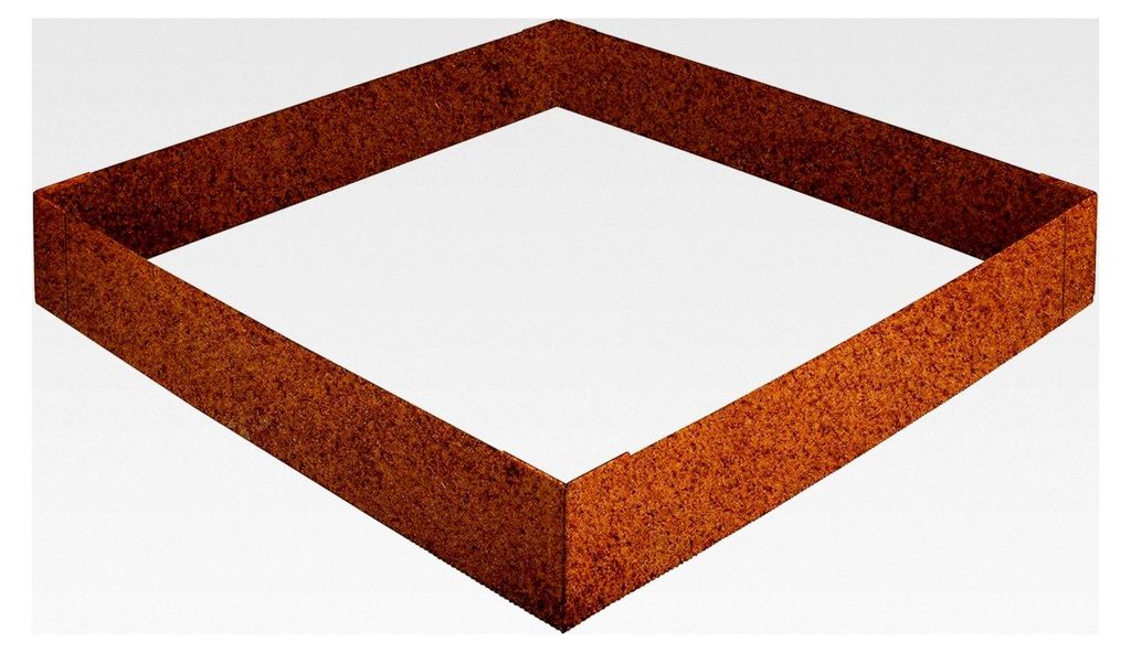 Grabumrandung 4 x 1 m mit Ecken und Schrauben – Cortenstahl für Urnengrab