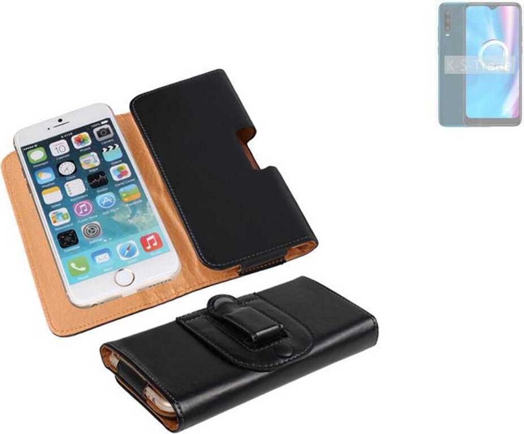 K-S-Trade Schützhülle Handyhülle kompatibel mit Alcatel 3X Plus Holster Gürtel Tasche Schutzhülle Handy-Tasche Smartphone Case Seitentasche