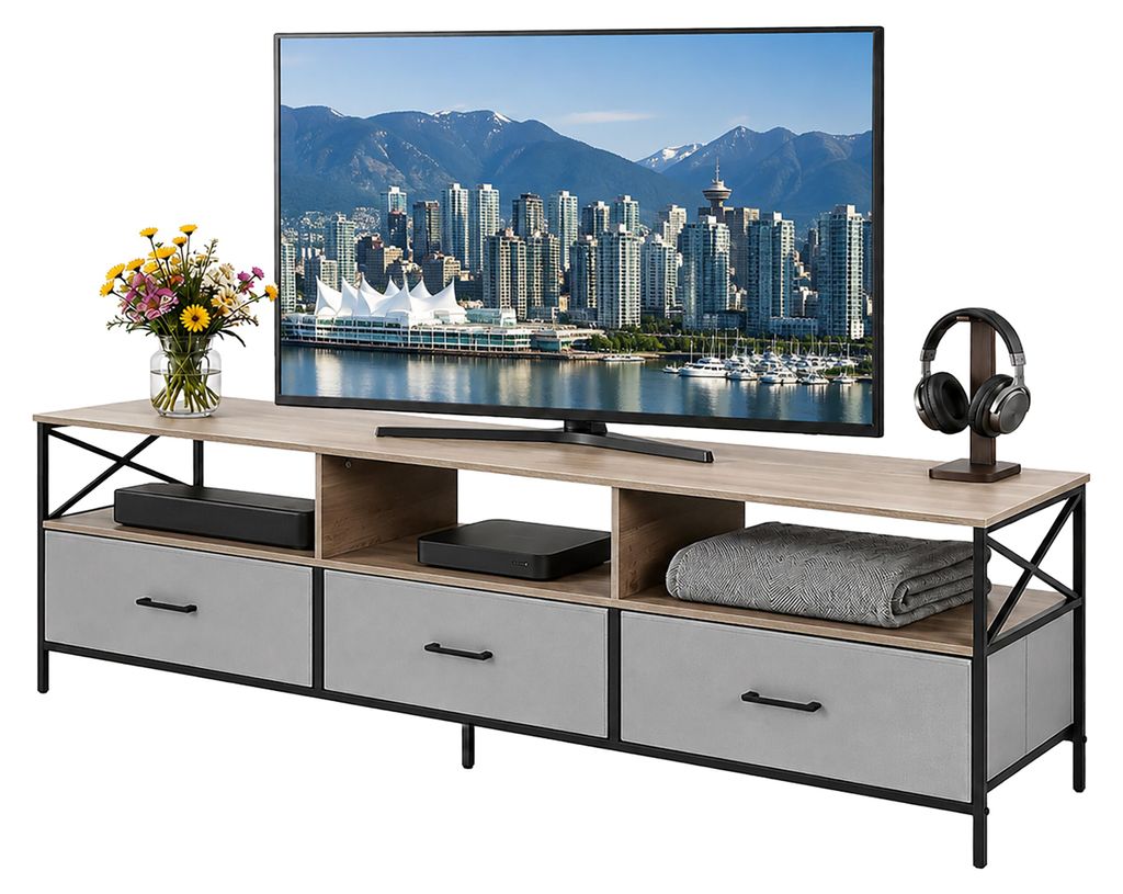 Relaxdays TV Lowboard, HxBxT: 50 x 170 x 40 cm, 3 Produktbild  KI-generiertes Bild