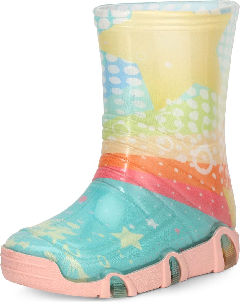 Ladeheid Kinder Mädchen Jungen Gummistiefel Gefüttert Swk2020BW (Türkis Muster-31, 29/30)