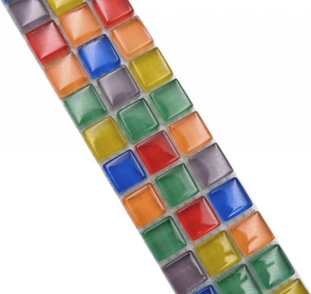 Bordüre Borde Mosaik mix mehrfarben glänzend Mosaikfliese Küchenwand Fliesenspiegel Bad Duschwand MOS88BOR-XC123_f