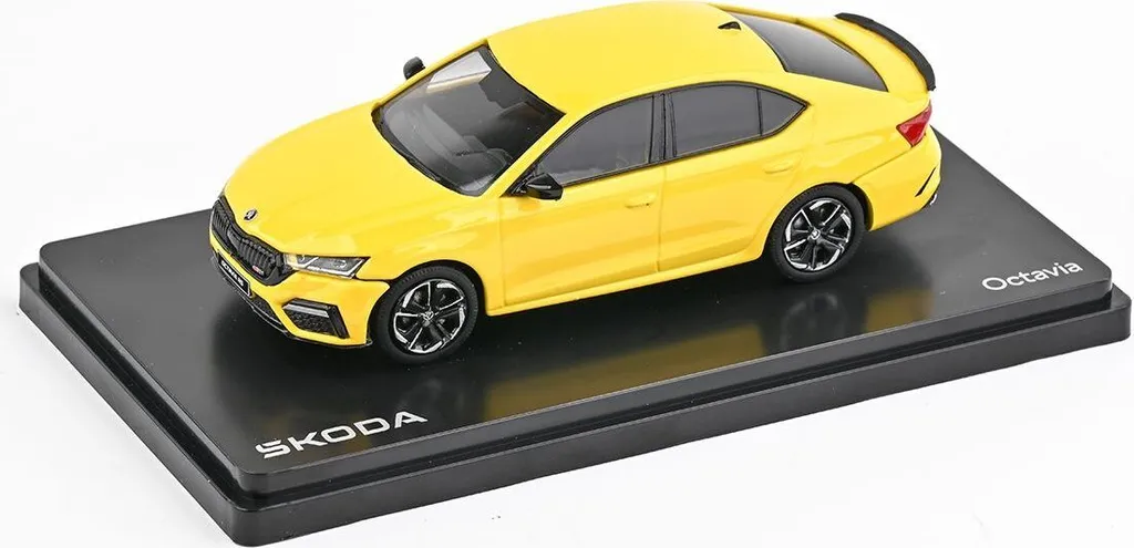 Voiture Miniature Skoda Octavia IV RS 2020 Jaune Sprint 1:43 Abrex Diecast