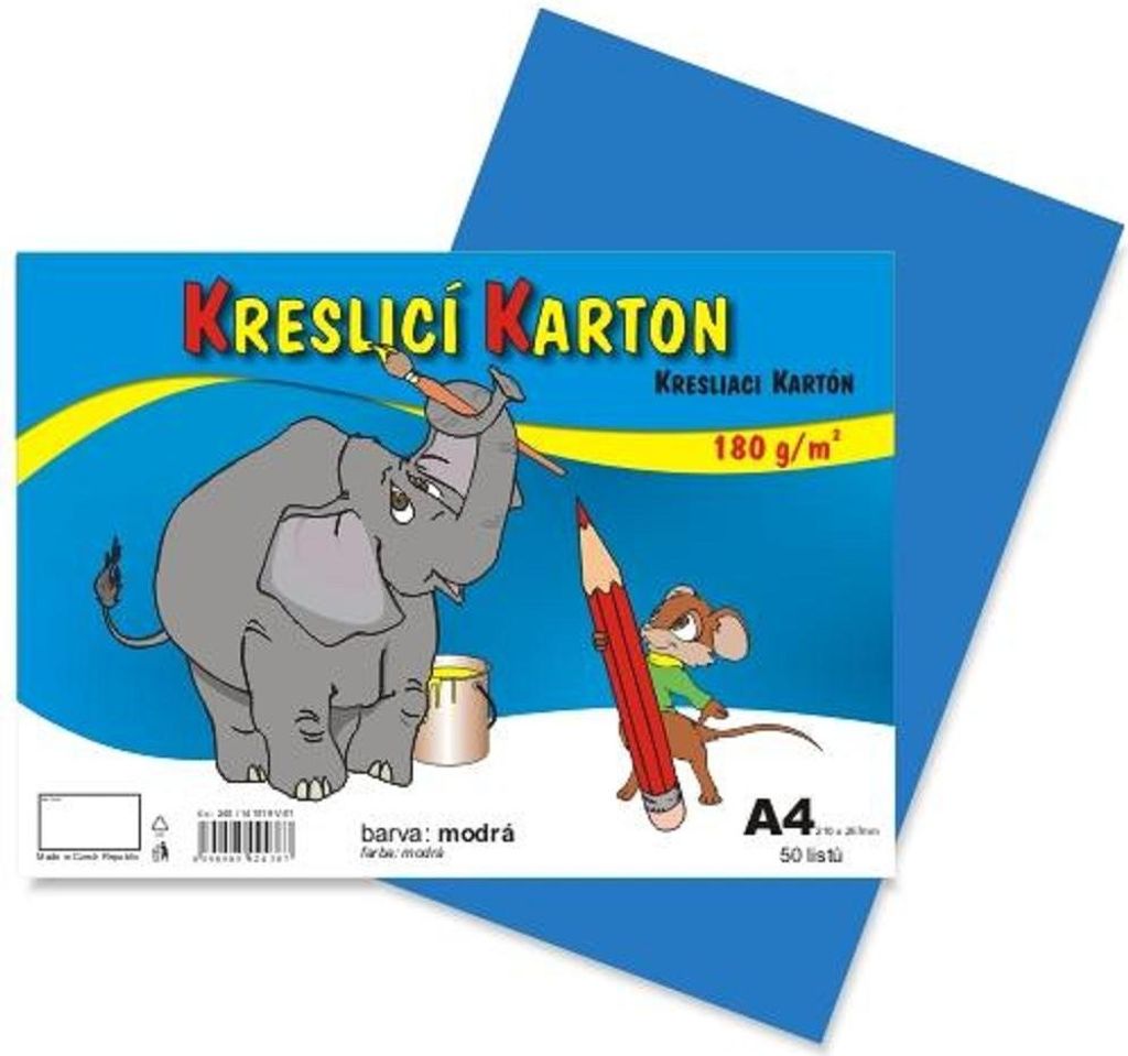 Kreslicí karton A4 - 180g/m2, 50 listů, světle modrý Obrázek produktu 