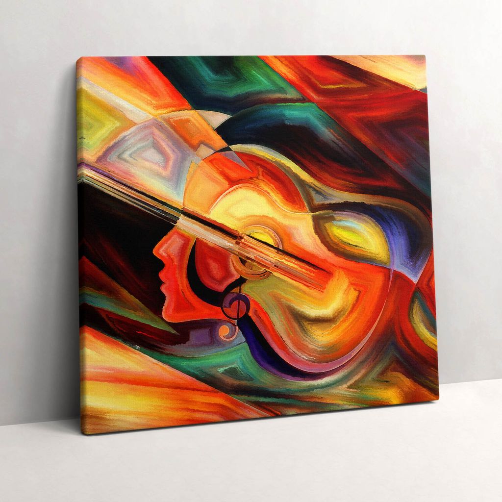 Art - painted abstract woman head – Leinwandbild Wandbild – 60x60 cm – Leinwandbilder – Wandbilder – Schlafzimmer – Flur