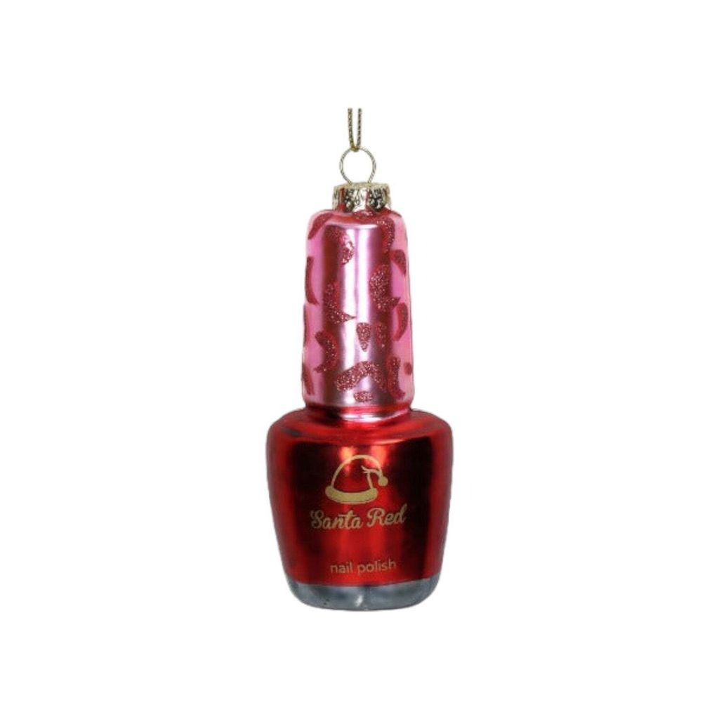 Christbaumschmuck Glas 10,1cm Nagellack Figur Rosa / Rot
