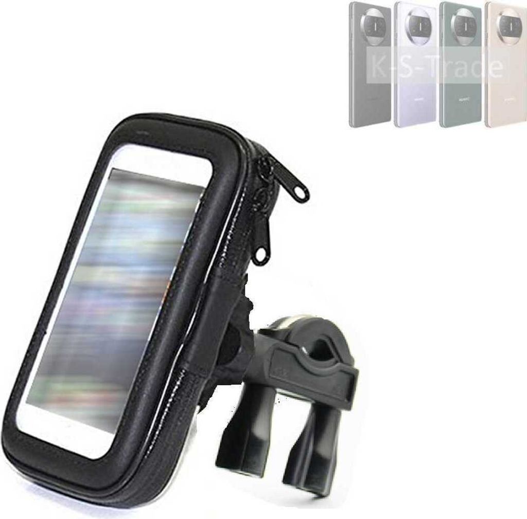 K-S-Trade Fahrrad-Halterung kompatibel mit Huawei Mate X3 Handy-Halterung Halter Lenkstange Fahrradhalterung Motorrad Bike Mount Wasserabweisend