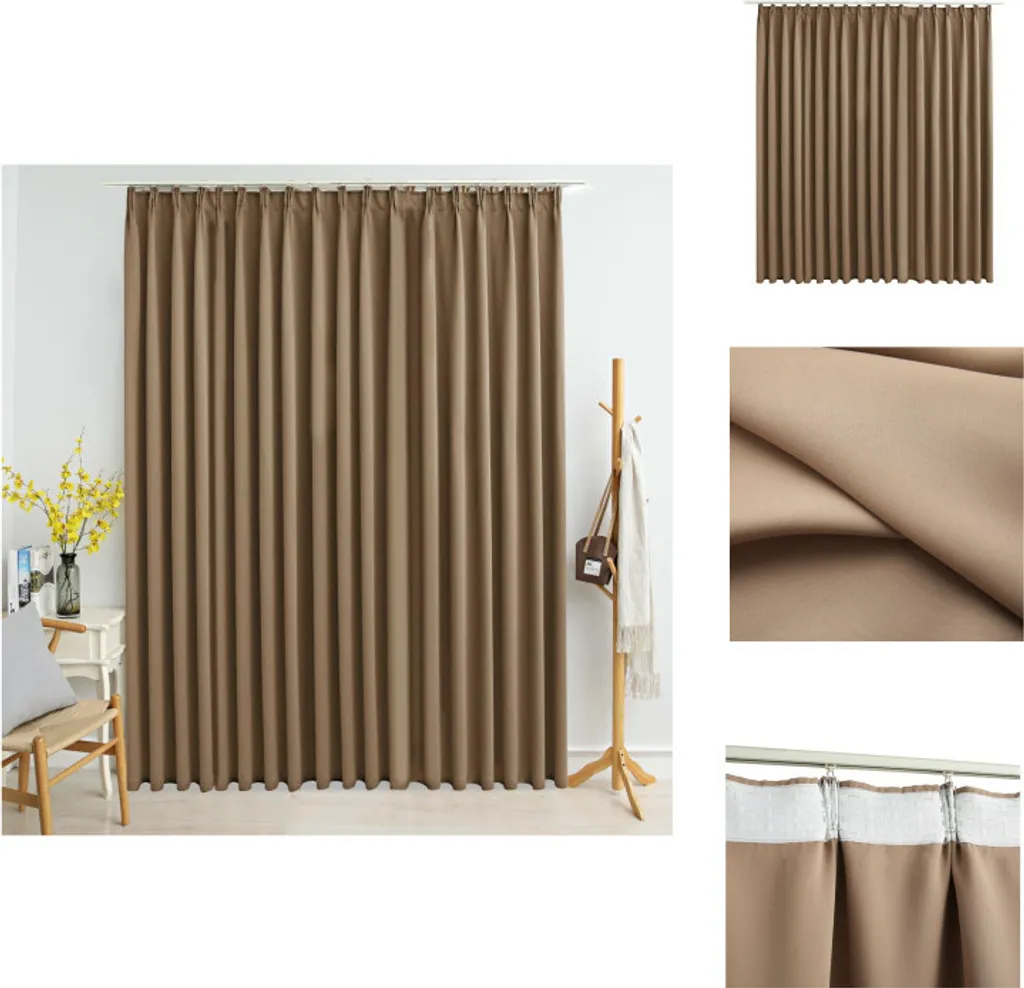 Tenda Oscurante vidaXL 290x245 cm Taupe - Eleganza Minimalista con Ganci
