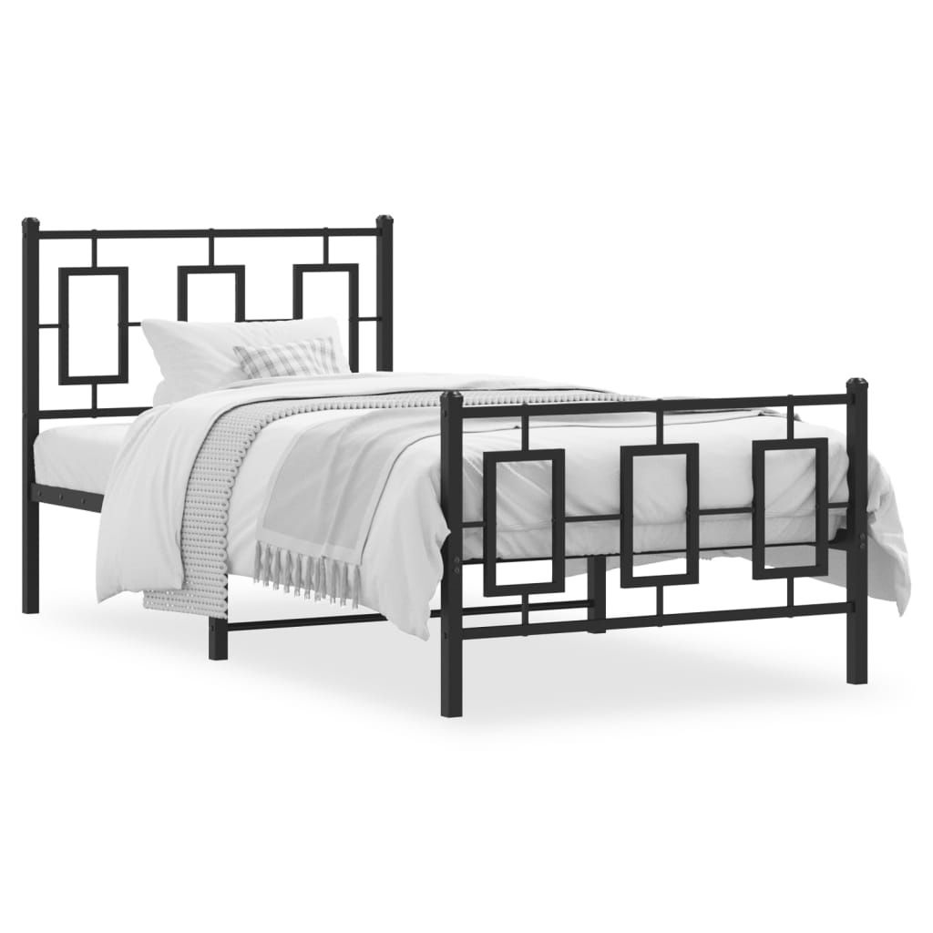 Postel s čelem a nohou kovová 90x200 cm Obrázek produktu 