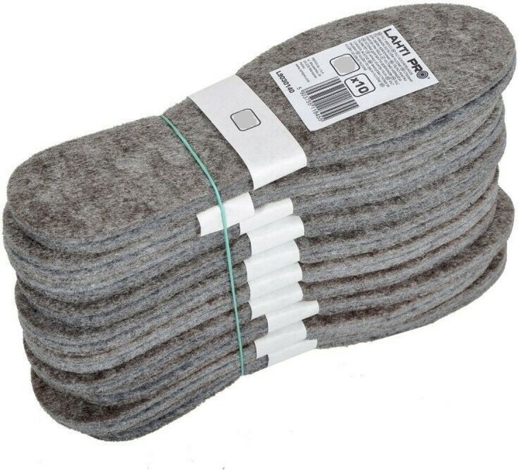 10 Paar Gr. 39 Einlegesohlen Schuheinlagen L90301 Filz-Einlegesohle Einsätze für Schuhe