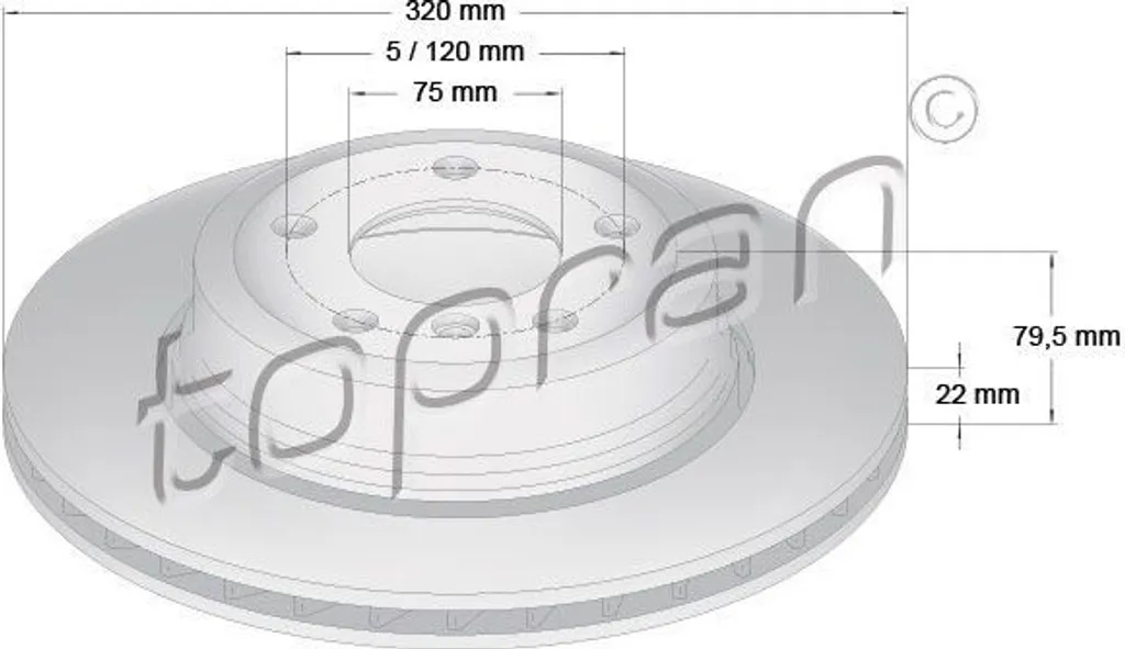 Disque de frein arrière TOPRAN 501 193 pour BMW X3 E83 OE 34213332217