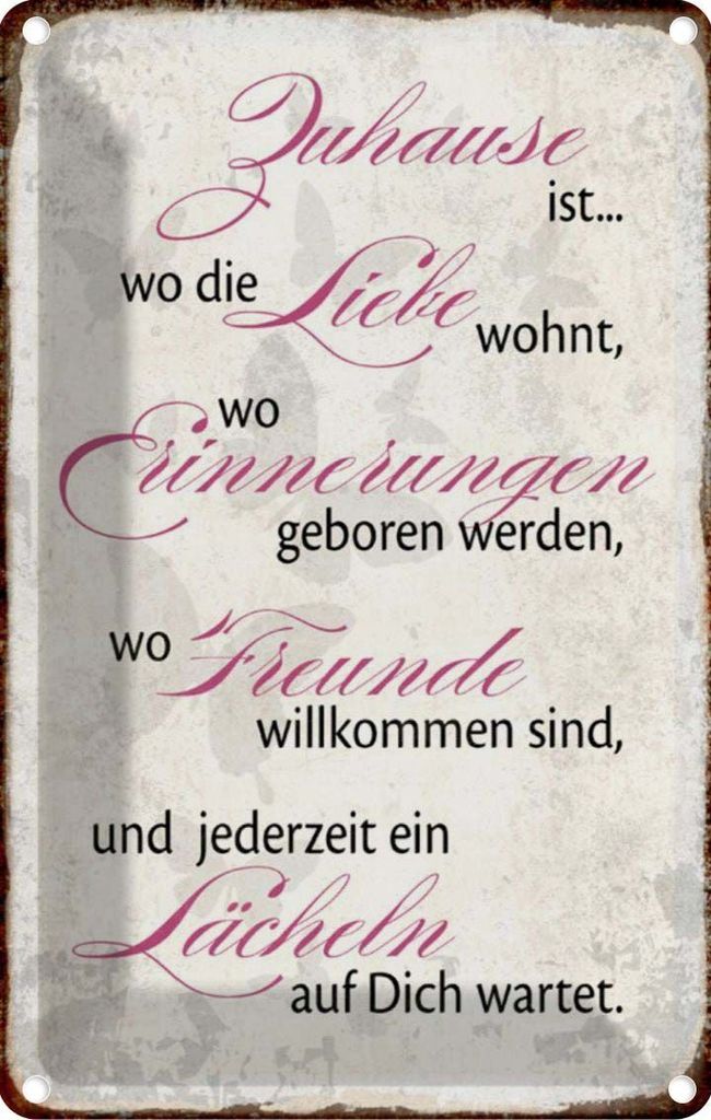 vianmo Blechschild 30x20 cm Zuhause Liebe Freunde Lächeln Geschenk