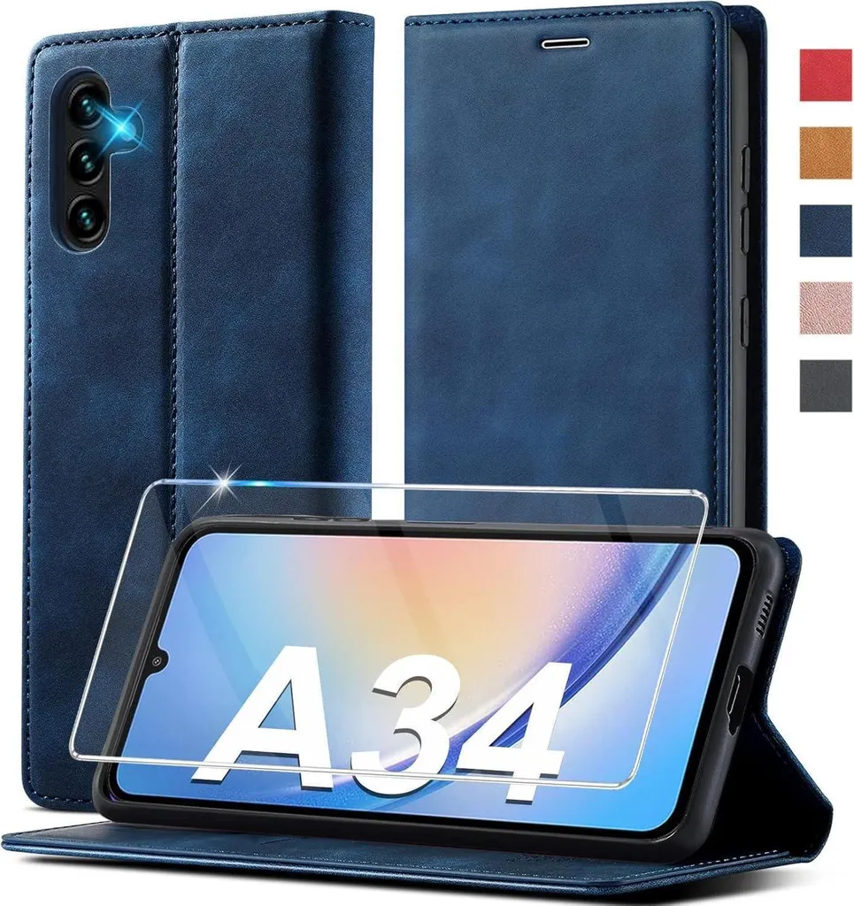 Cover Portafoglio Samsung Galaxy A34 5G Ailicici con Vetro Prottetivo