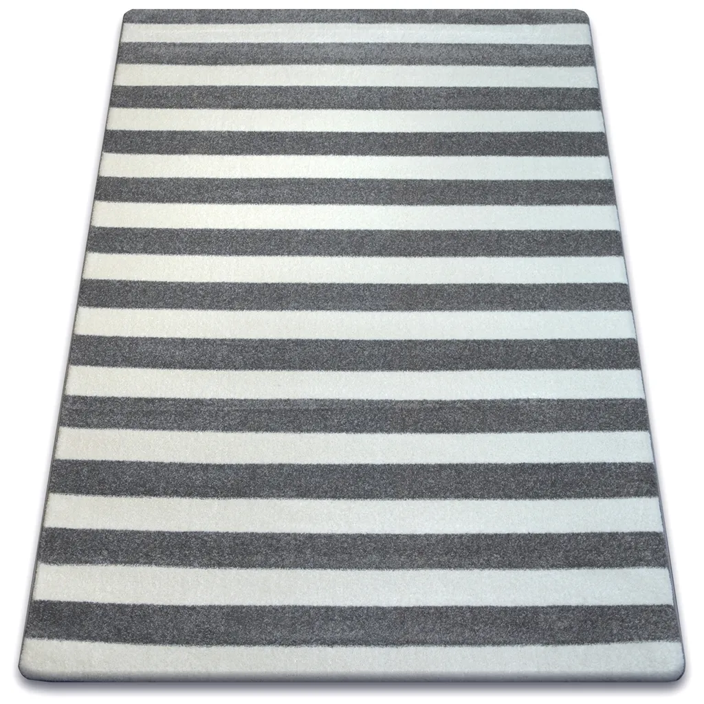 Grand tapis 120x170 cm SKETCH gris et blanc - Fibres douces et durables