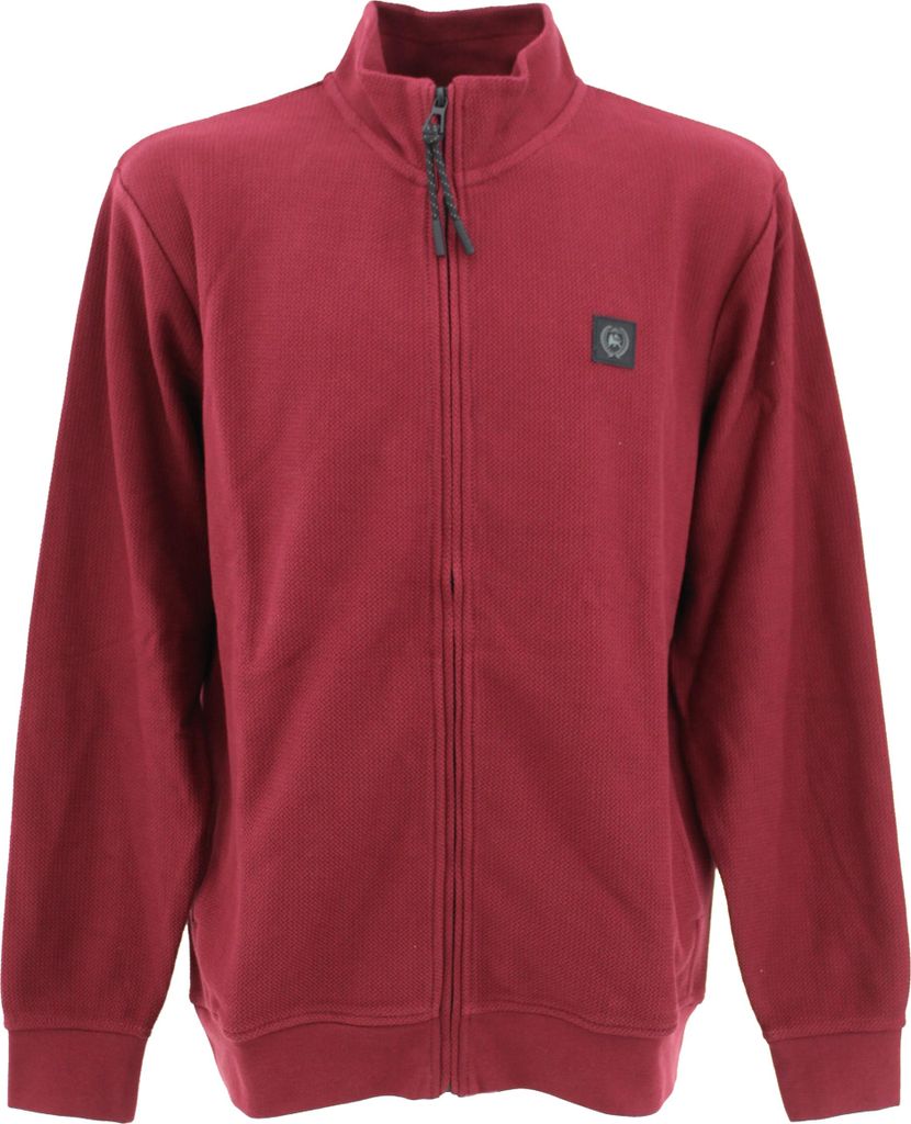33309 Lerros, , Herren Strickjacke, feiner Jaquardstrick, weinrot, XL