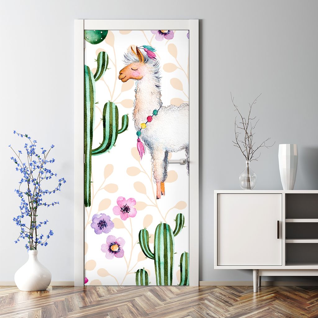 Dekorative Türtapete selbstklebend Tattoo Aufkleber Klebefolie Bunte Zickzack 70 x 200 cm
