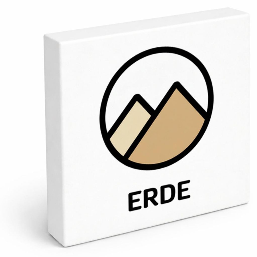 Natur Energie Berge Holzbild in 15x15 cm zum Stellen oder Aufhängen
