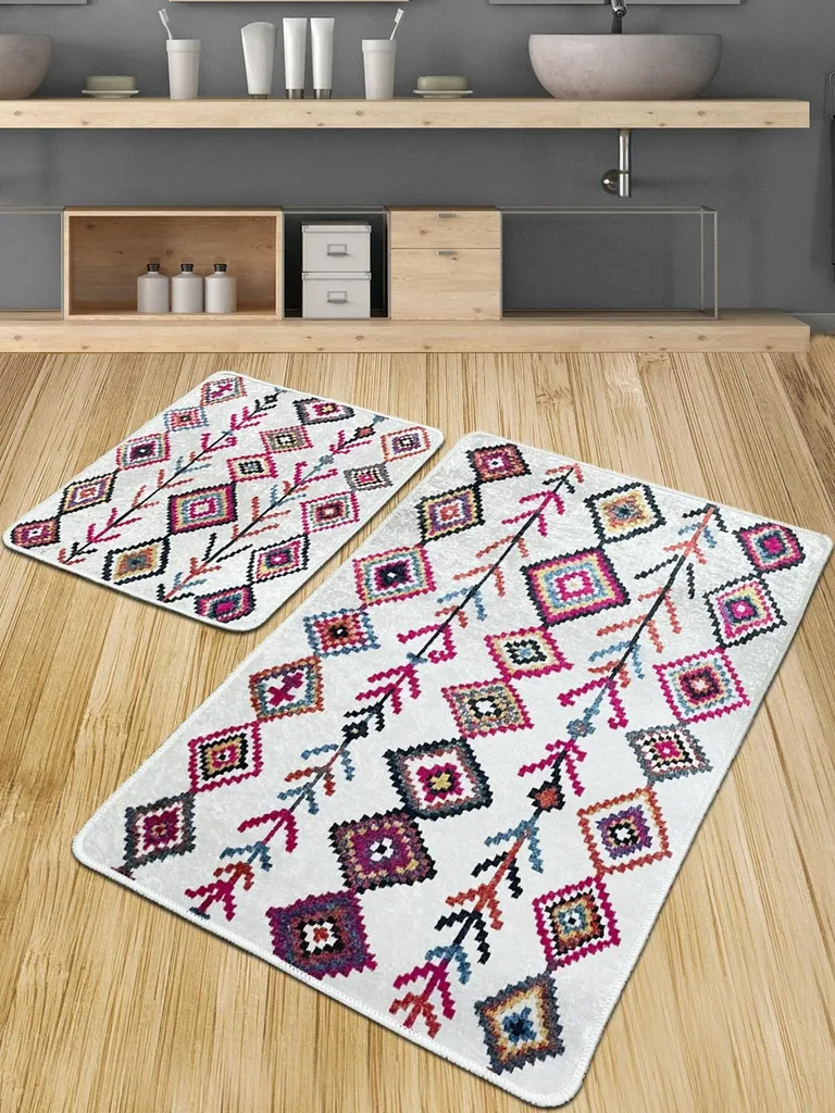 Tapis de Bain Haute Densité 700g/m² 100% Polyester Design Multicolore - 2