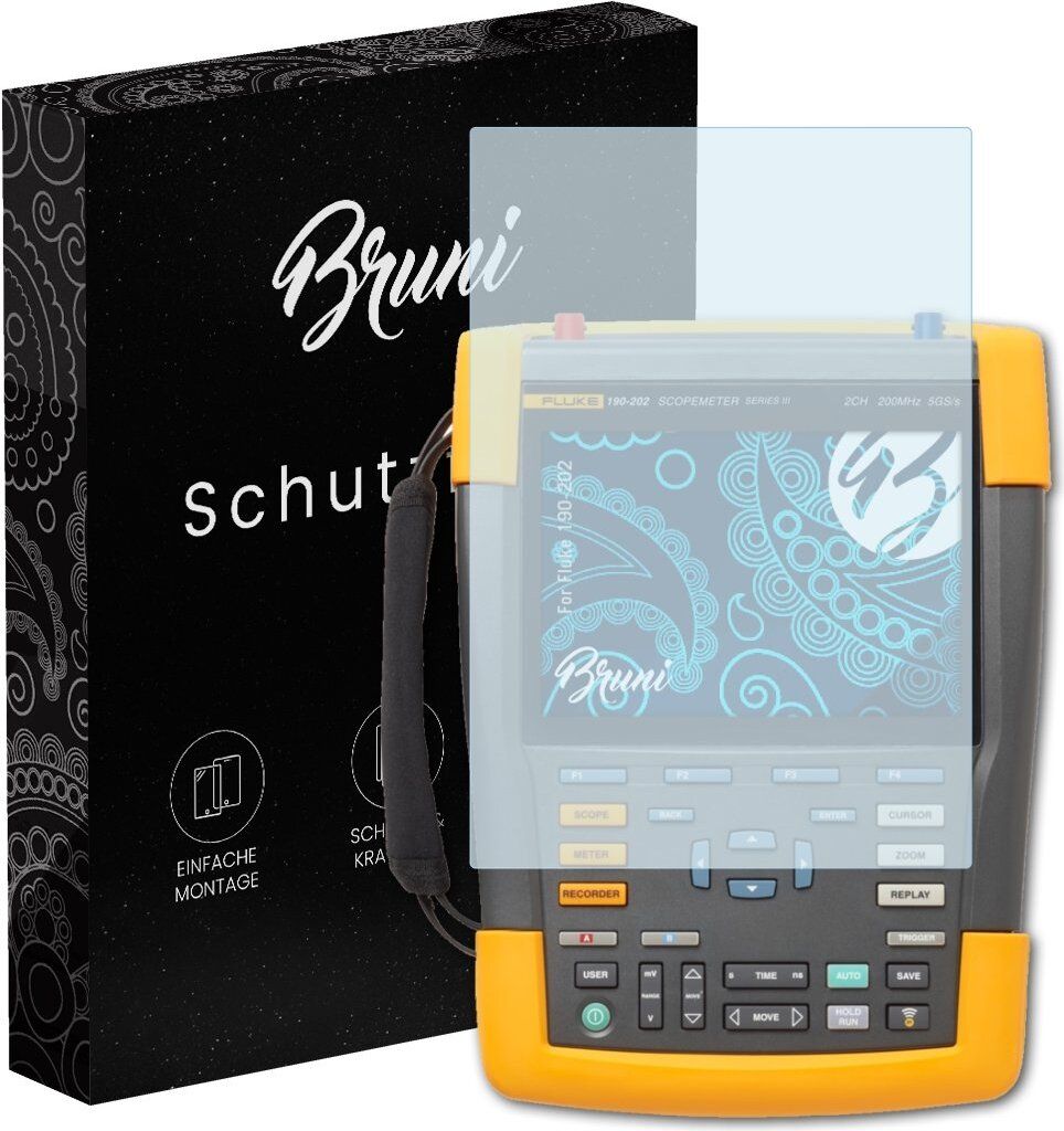 Bruni Basics-Clear 2x Schutzfolie kompatibel mit Fluke 190-202 Folie