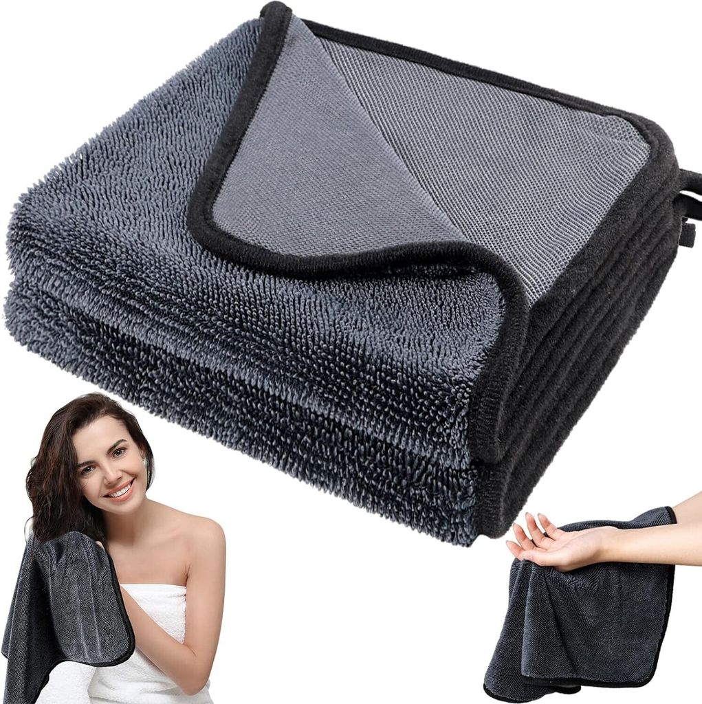 2 Stück Bath Trockentuch, 40 x 40cm Wipes Tücher Original, Trockentuch Dusche, Fast Dry Mikrofasertuch Auto Trockentuch Duschkabinen Tuch zum Was...