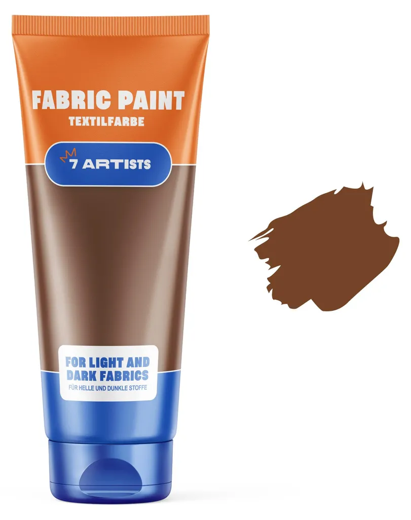 Peinture tissu résistante au lavage - Peinture marron 60 ml blanc opaque