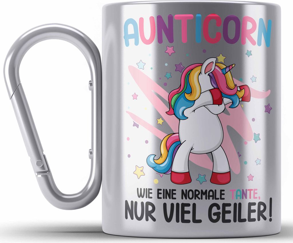 Trendation - Beste Tante Geschenk Lustig Spruch Aunticorn Wie Eine Normale Tante Einhorn Geburtstag (Silber)