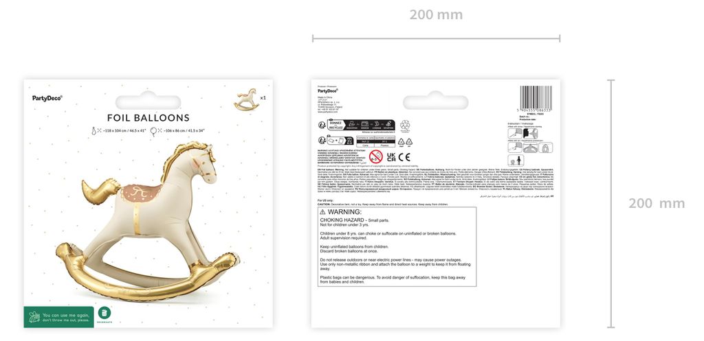 Pallone in foil sagomato STANDING "Cavallo a dondolo" | 118 Immagine del prodotto 