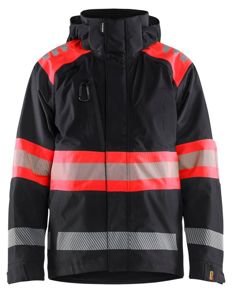 Blakläder High Vis Shell Jacke 4420, Farbe:Schwarz/High Vis Rot, Größe:XXL