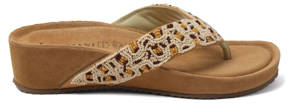 Lazamani Liv Damen Leder-Zehentrenner Offwhite Größe 40