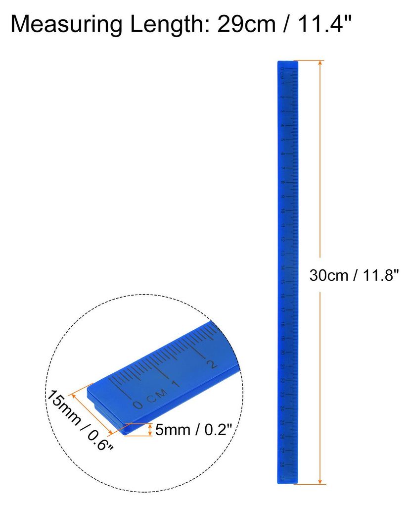 Whiteboard Magnetisches Lineal 29cm Metrische Tafel Gerade Lineale Bš¹ro Messwerkzeuge Dunkelblau