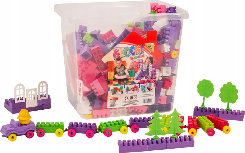 Briques de construction 500el en conteneur de rangement pratique