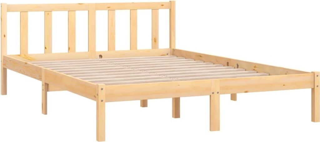 Cloris DesignMöbel Klassische Betten - Braun Massivholzbett - Doppelbett Kiefernholz 160x200cm Schlichtes3785485