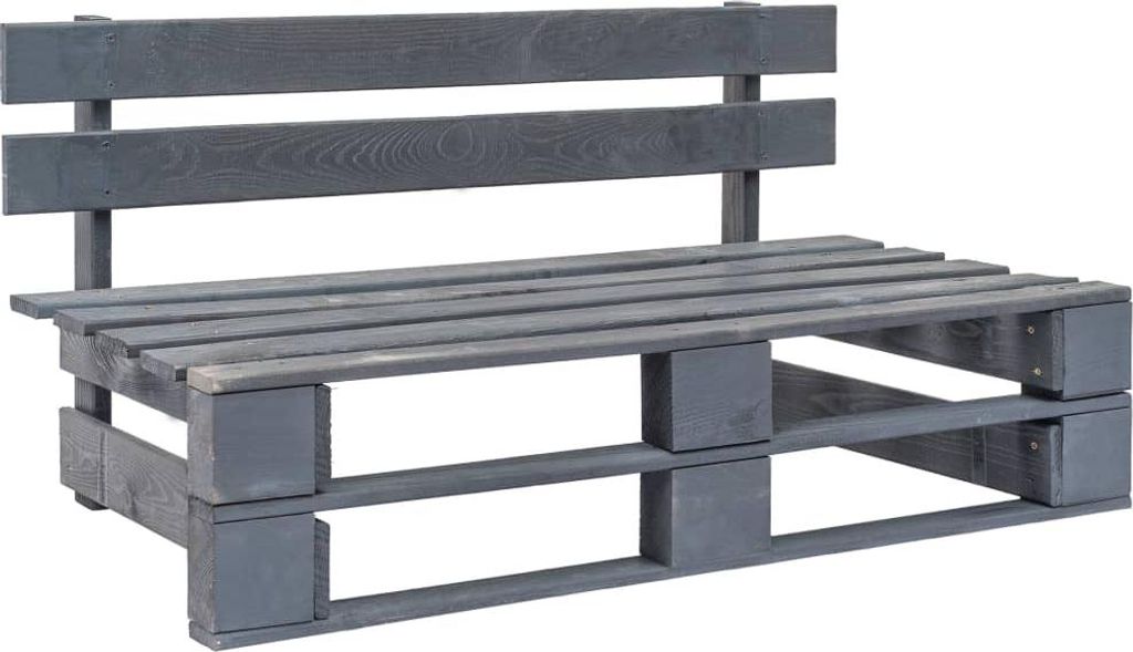 vidaXL Outdoor-Mittelsofa Paletten Imprägniertes Kiefernholz Grau