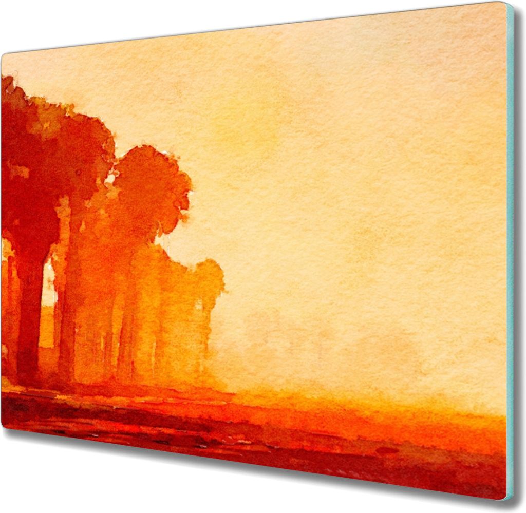 Coloray Kochplattenabdeckung Herdabdeckplatte 60x52 cm Hackbrett Schneidebrett Küchenbrett - Las Orange