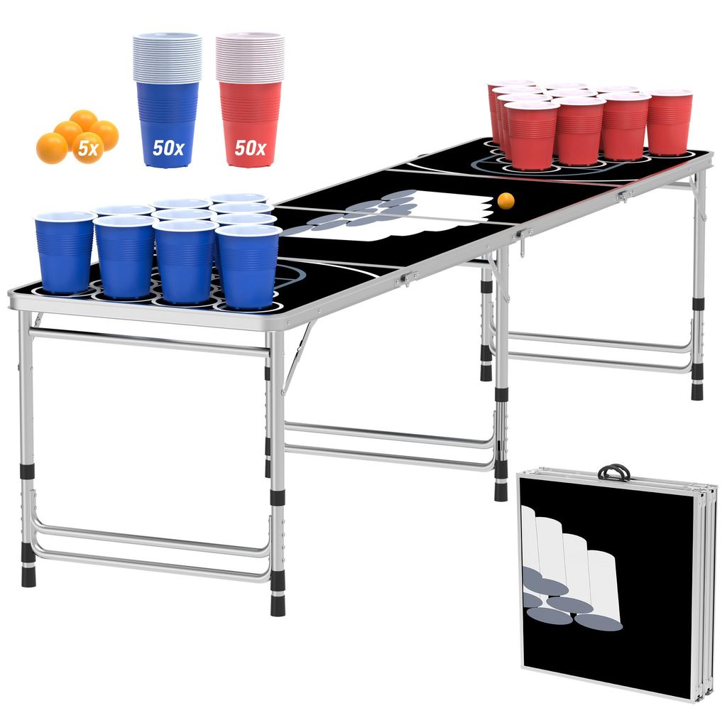 YARDIN Beer Pong Tisch Set, Höhenverstellbar & Faltbar, mit Produktbild 