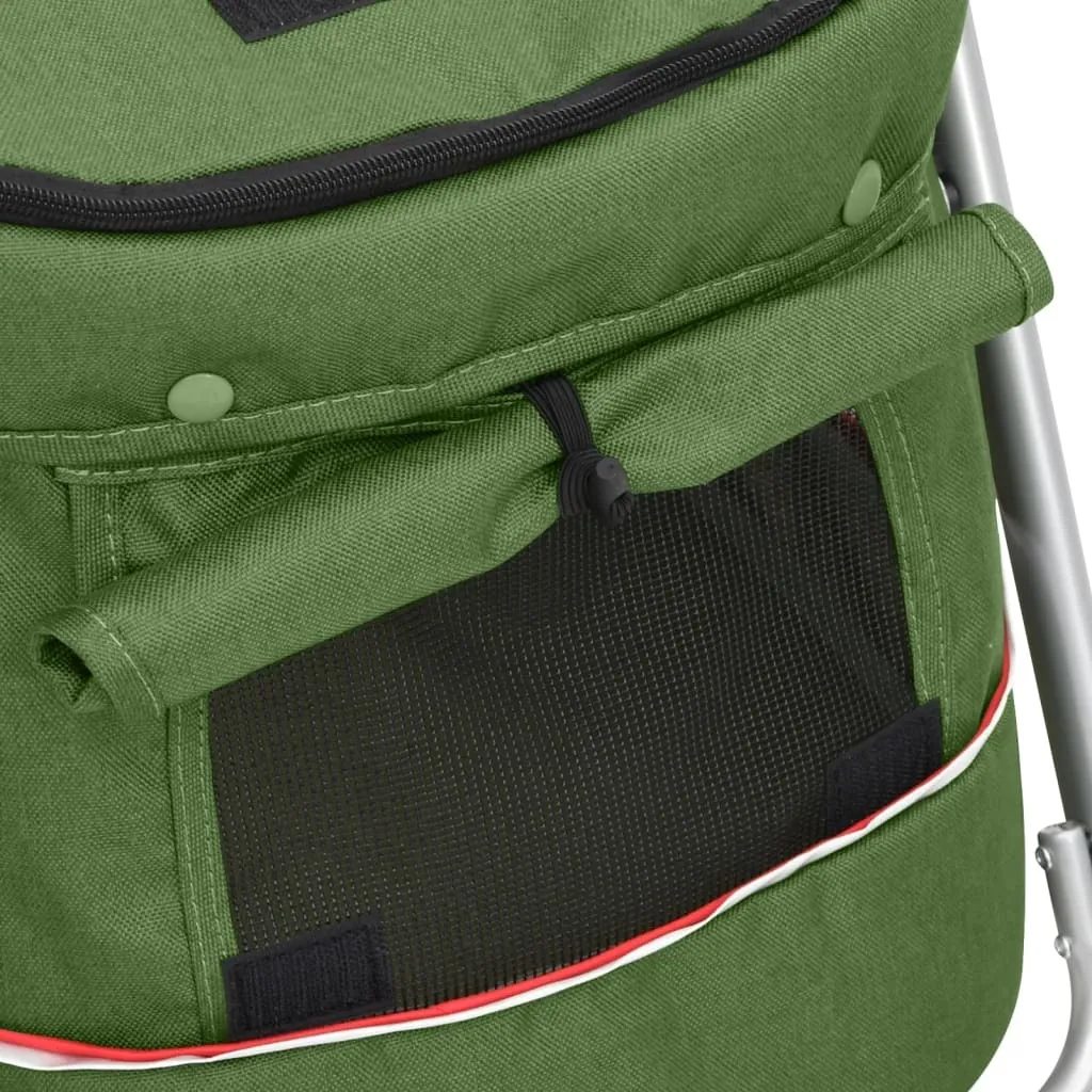 Chariot Chien Pliable Vert Toile 100x49x96 cm - Pliage Compact et Robuste