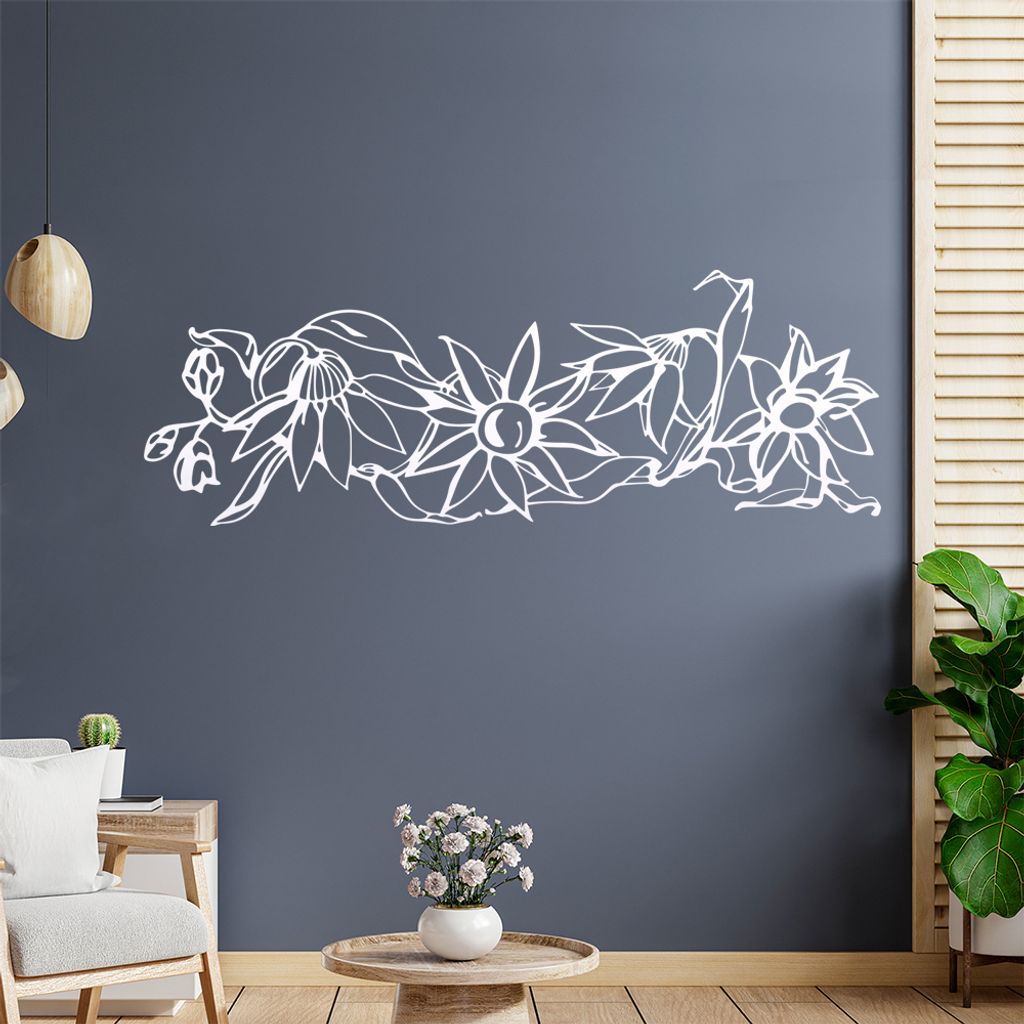 Blumen - Ranken Wandtattoo in 6 Größen - Wandaufkleber Wall Sticker - Dekoration, Küche, Wohnzimmer, Schlafzimmer, Badezimmer